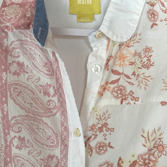 Anthropologie Maeve Mavis Patchwork Top Size Small - Picture 3 of 8